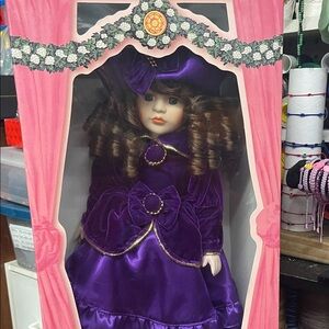 Purple Velvet Doll with Hat Victorian Collection